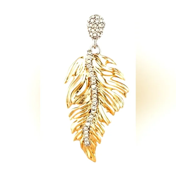 Alexis Bittar Gold Feather Drop Earrings - Picture 6 of 8